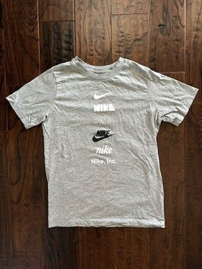 Nike Gray Short Sleeve Logo Stack Tee